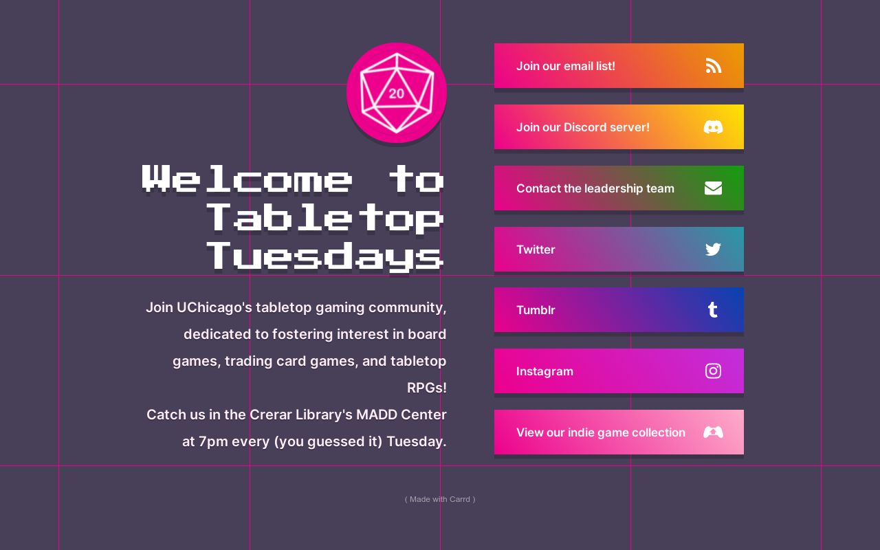 Tabletop Tuesdays at UChicago